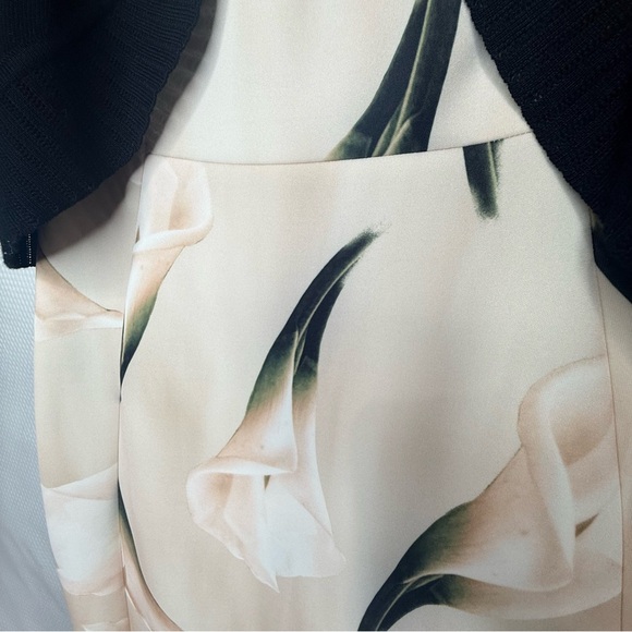 Calvin Klein Calla Lilly Sleeveless Dress with Cable & Gage Black Cardigan - Picture 2 of 12